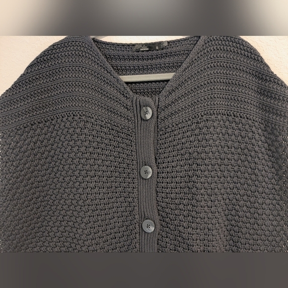 Prana Grey Chunky Knit 100% Organic Cotton Button-Up Estee Sweater Vest Layering - Picture 5 of 9